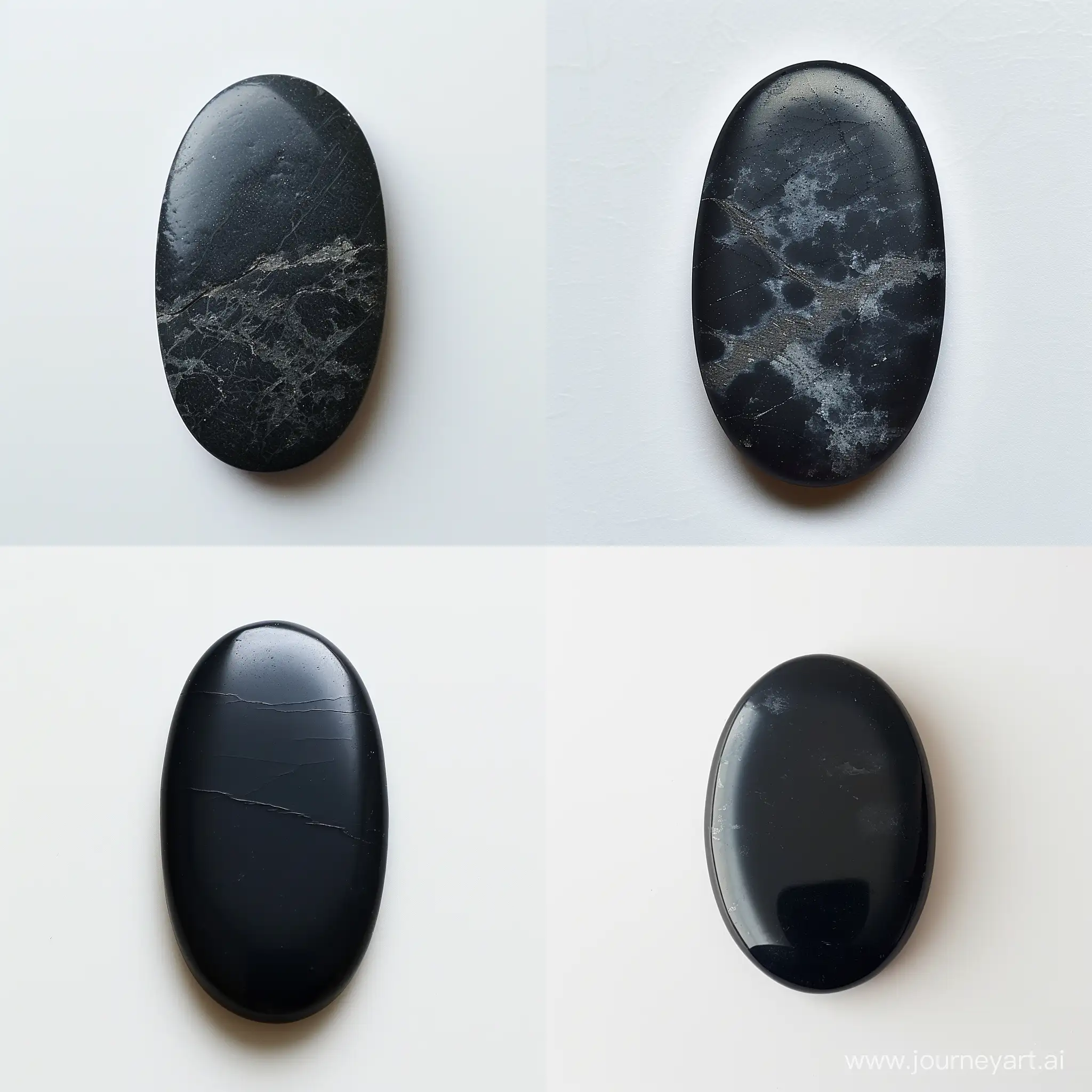 Elegant-Oval-Black-Stone-Cabochon-on-White-Background