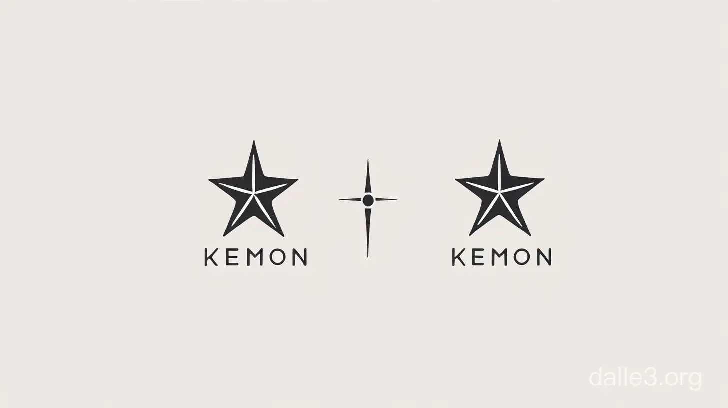 Elegant Modern Logo Design Sleek Kemon Star Icon | Dalle3 AI