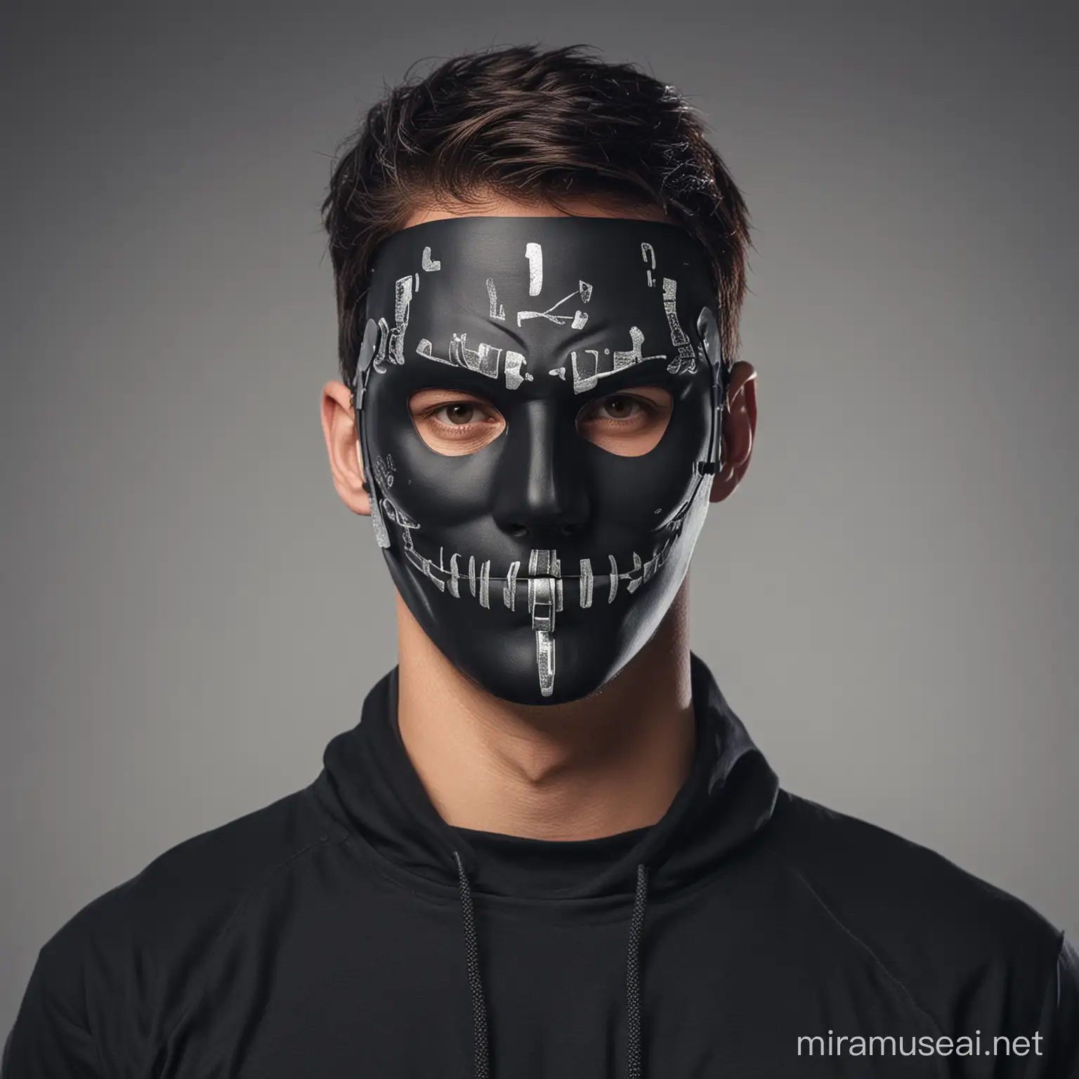 A man wearing a hacker mask