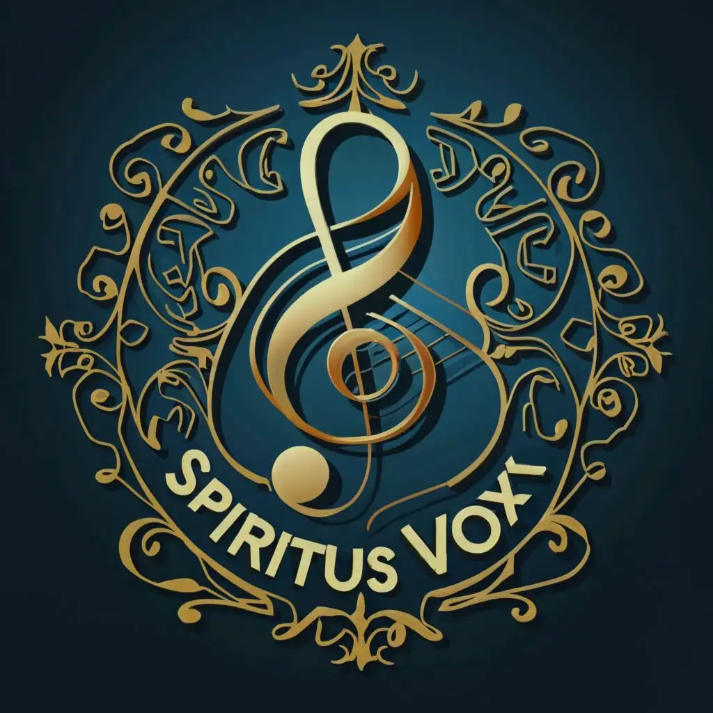 logo, Treble Clef, with the text "Spiritus Vox", typography, be used in Internet industry.