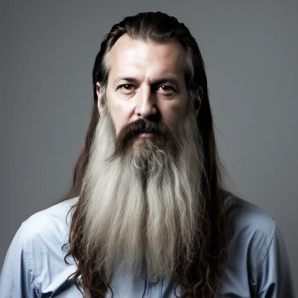 man long beard long hair adult
