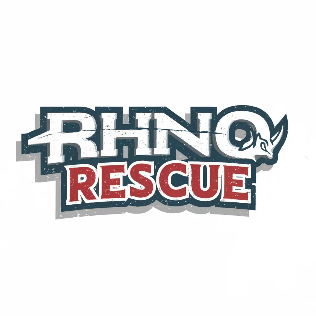 a logo design,with the text "Rhino Rescue", main symbol:no symbol.,Moderate,be used in Entertainment industry,clear background