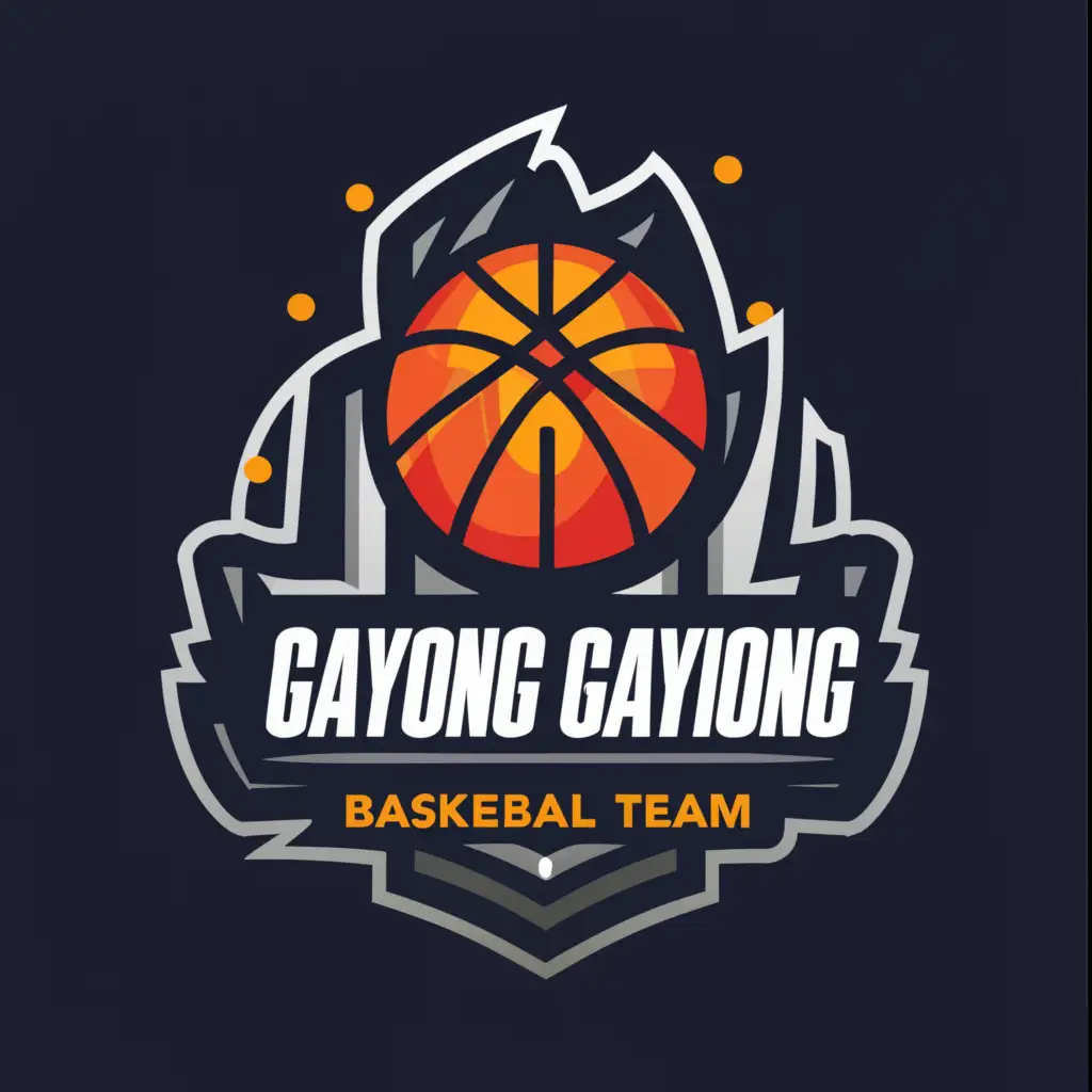 a logo design,with the text "GAYONG GAYONG BASKETBALL TEAM", main symbol:a basketball,Moderate,be used in Sports Fitness industry,clear background