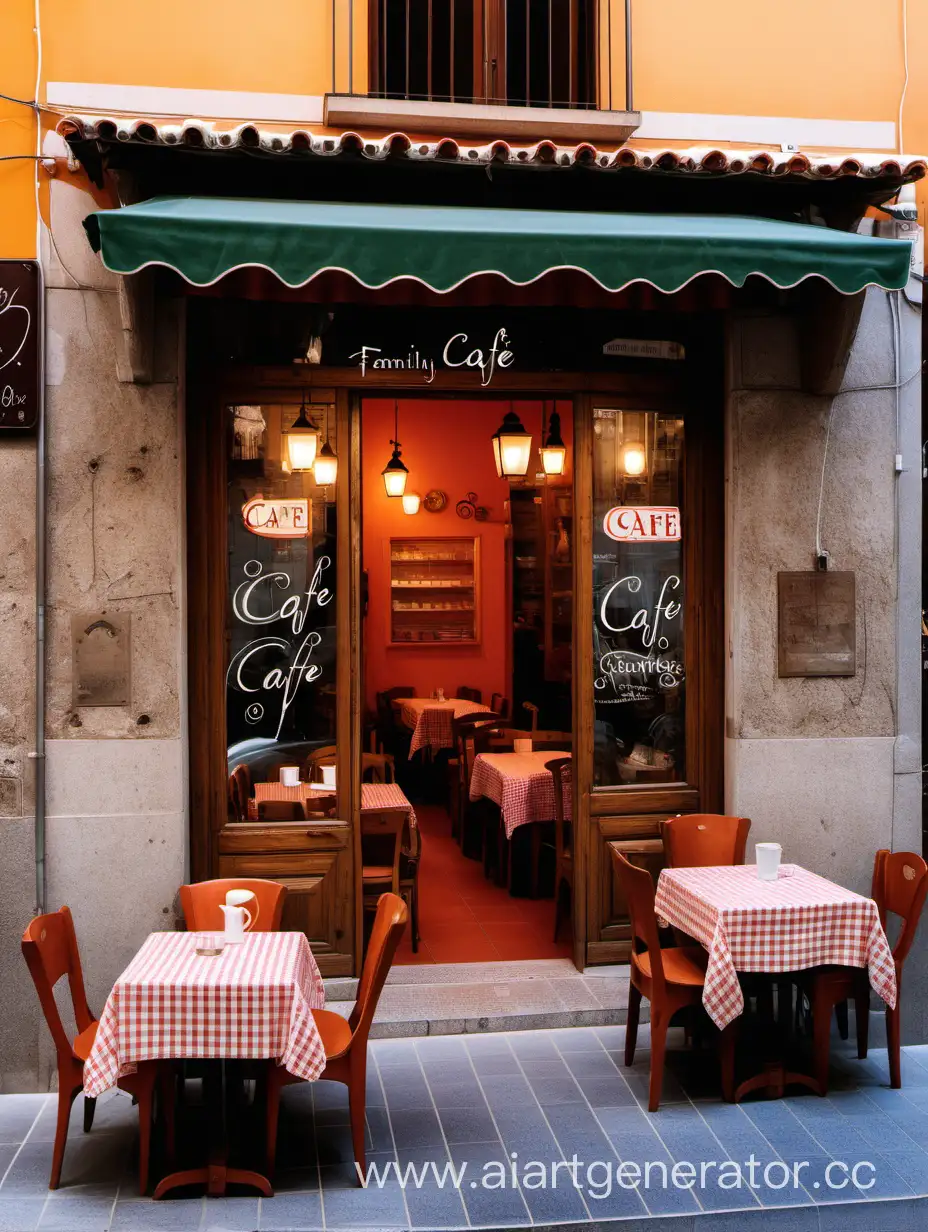 уютное традиционное семейное  кафе на испанской улочке