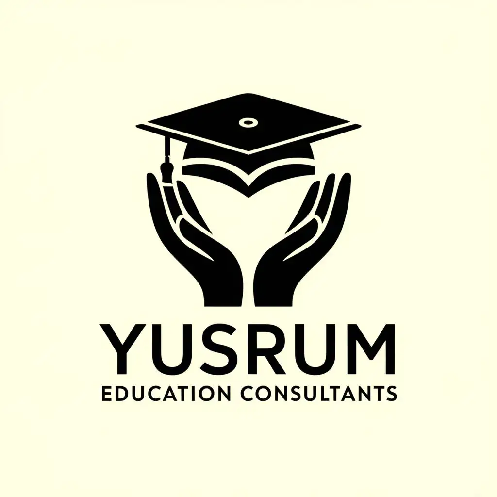 LOGO-Design-For-Yusrum-Education-Consultants-Knowledge-in-Reach-with-Graduation-Cap-and-Books