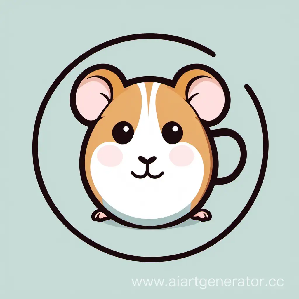 Minimalist-Hamster-Logo-with-Coffee-Cup-Cute-Rodent-Brand-Identity