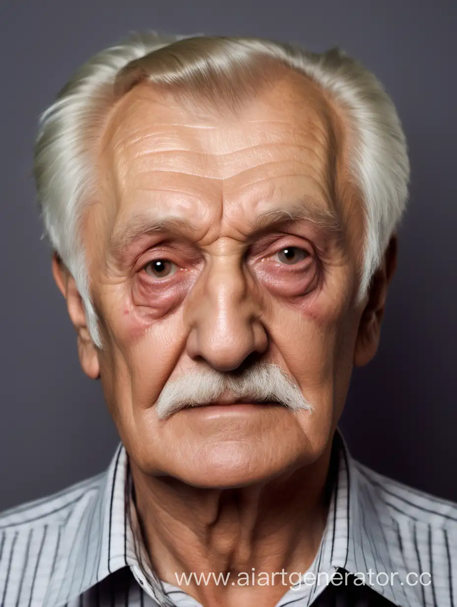 Русский Дед 70 лет с красивой аккуратной причёской без щетины без бороды (Фото паспорт)