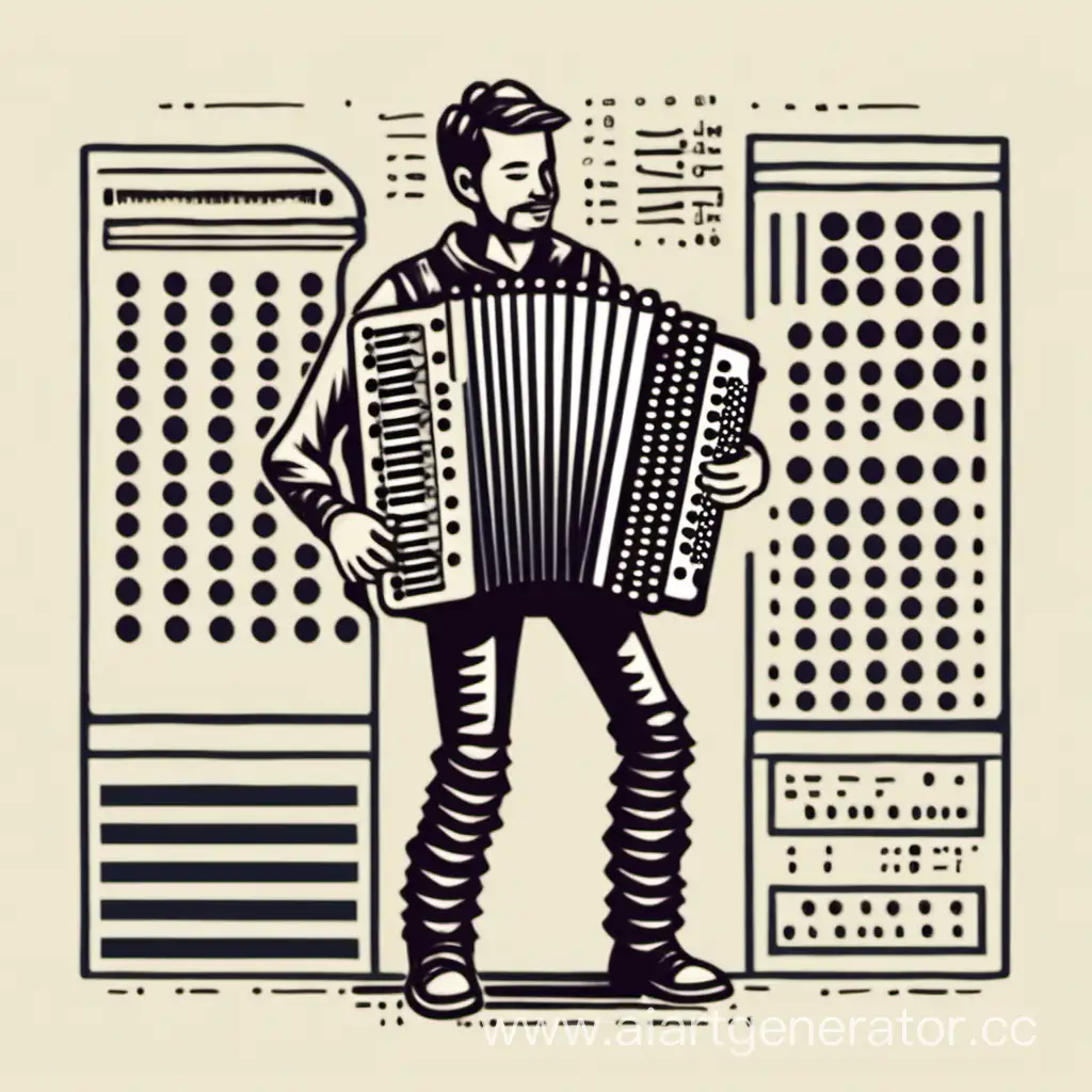 programmer plays the accordion