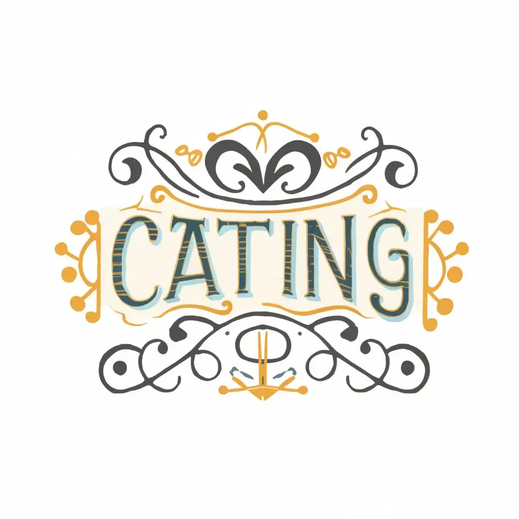 logo, sewing, art, with the text ""Cating"", typography