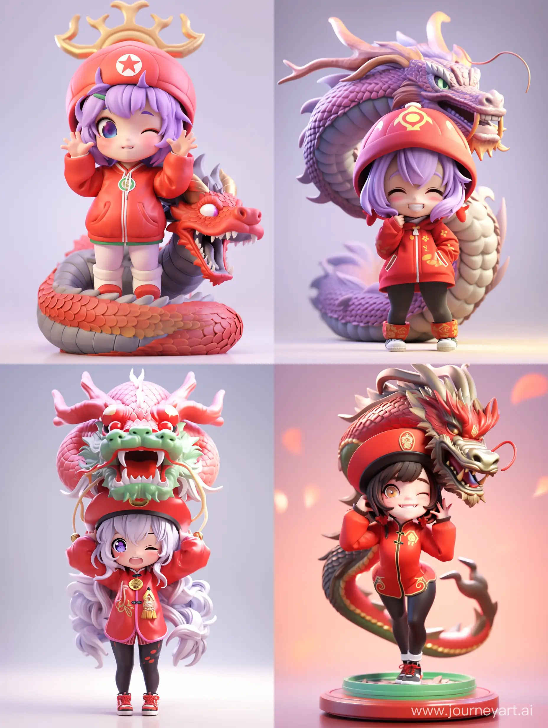 Adorable-Popmat-Style-Girl-in-Traditional-Chinese-Dragon-Dance-Hat-Vibrant-Red-and-Happy-3D-Rendering