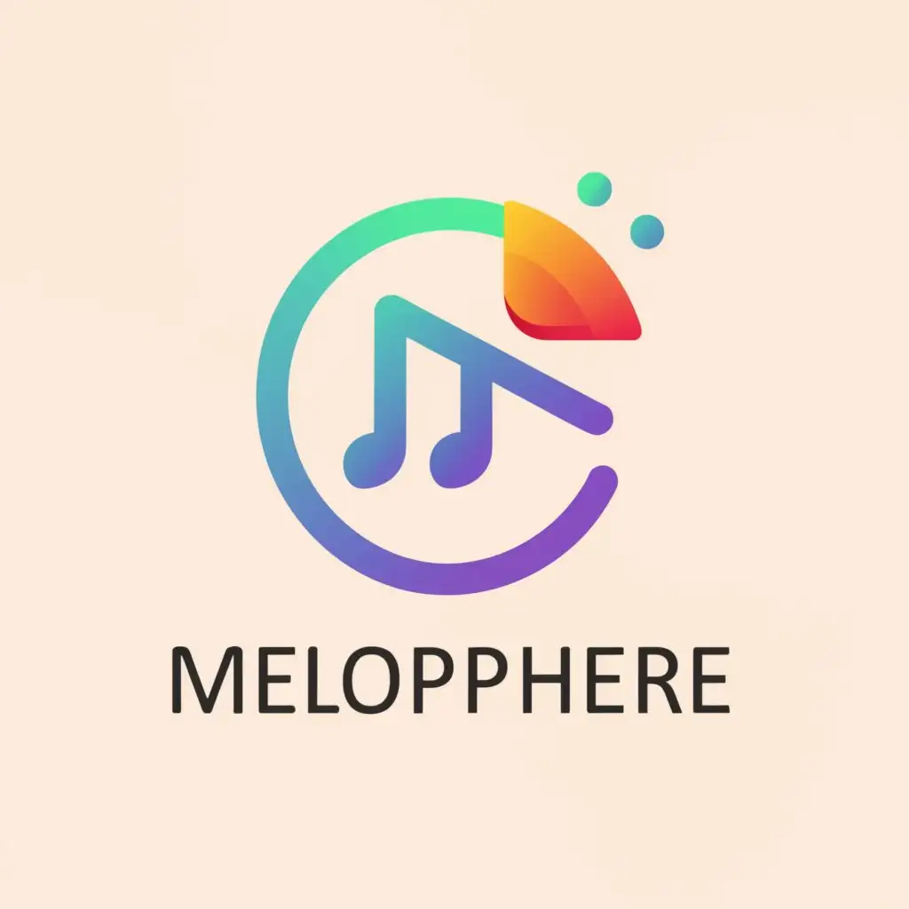 a logo design,with the text "melosphere", main symbol:a music player application,Moderate,clear background