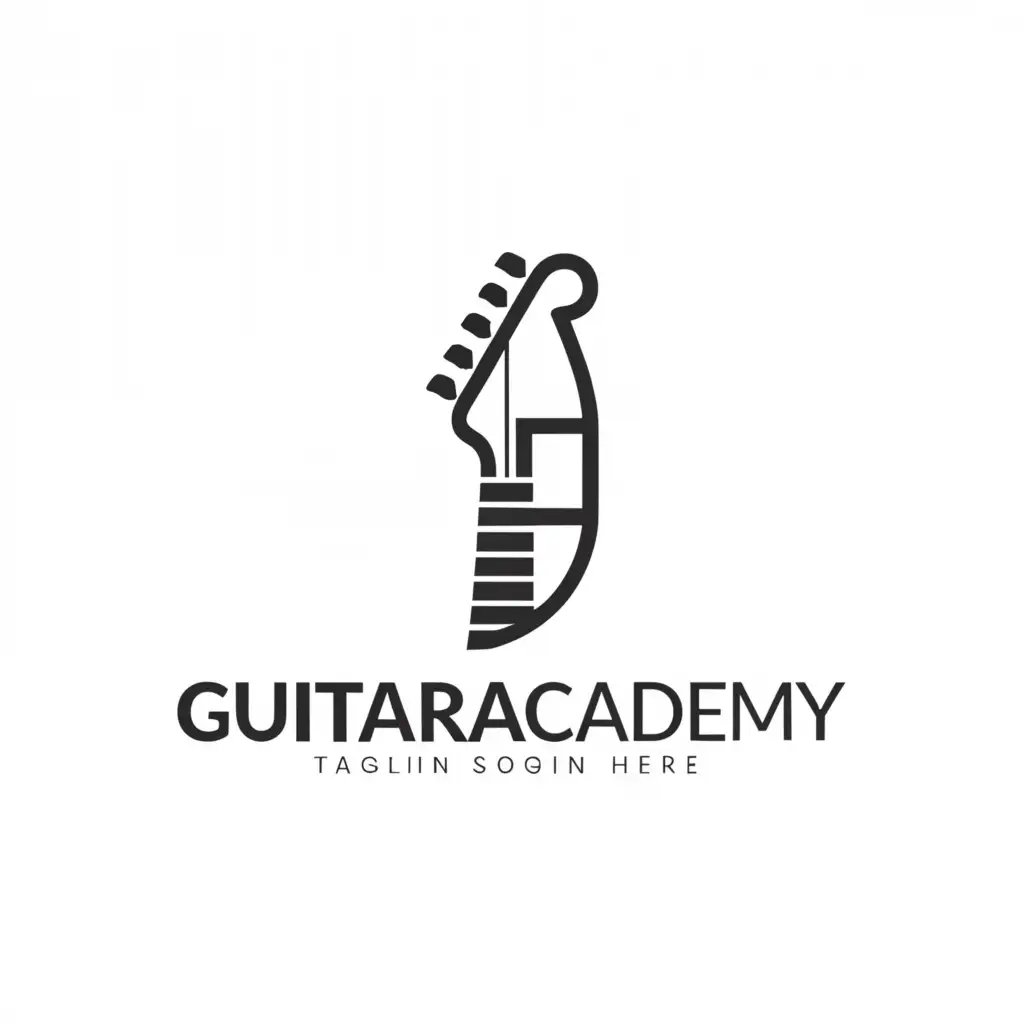 a logo design,with the text "Guitar Academy", main symbol:Guitar school,complex,be used in Education industry,clear background