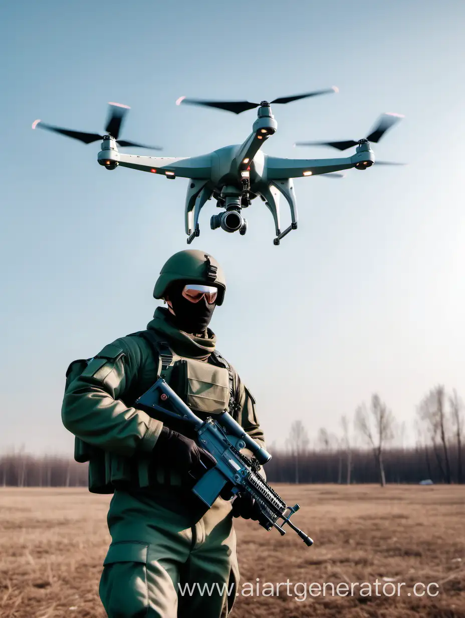 Courageous-Russian-Military-Defender-with-Quadcopter