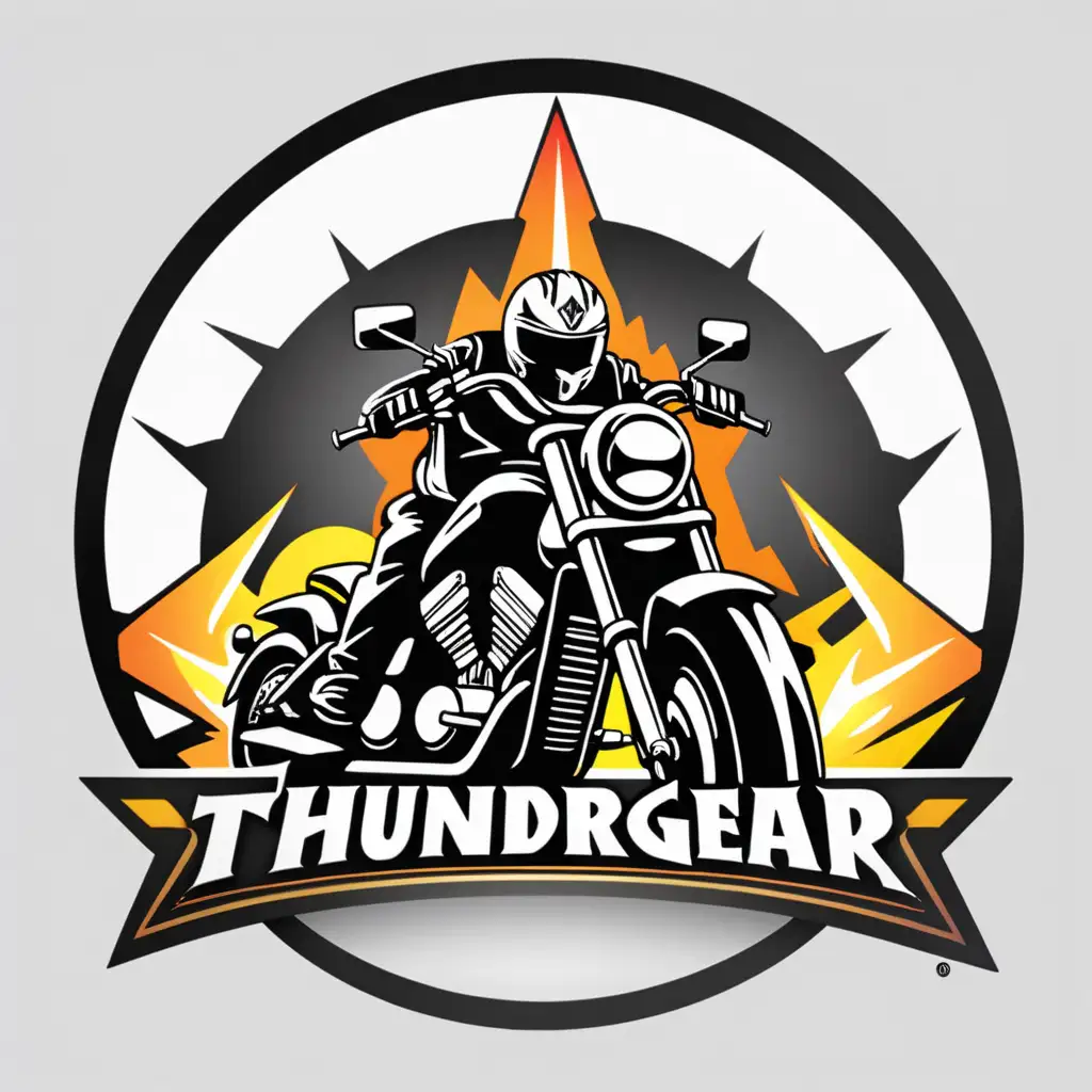 Sleek ThunderGear Motorcycle Ecommerce Store Logo on Clean White Background