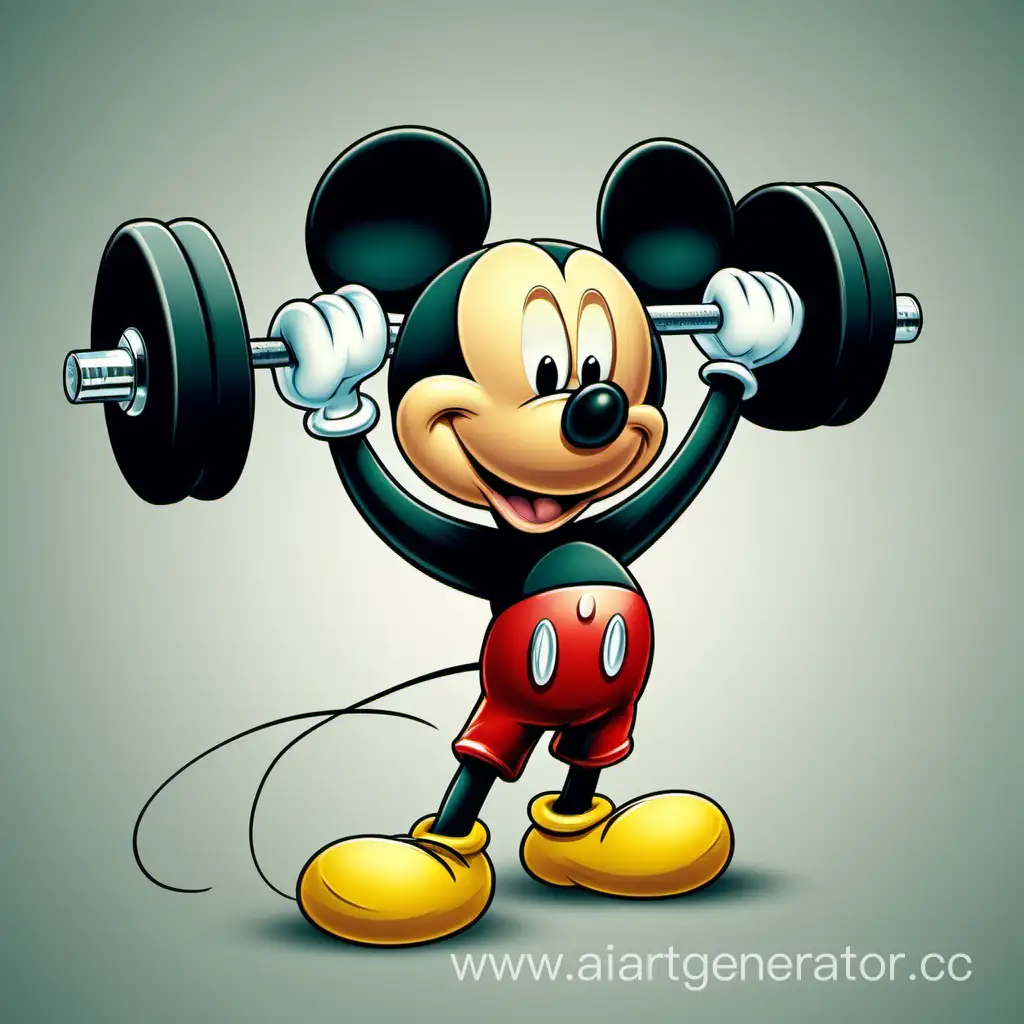 Mickey-Mouse-Exercising-with-Dumbbells-for-a-Healthy-Lifestyle