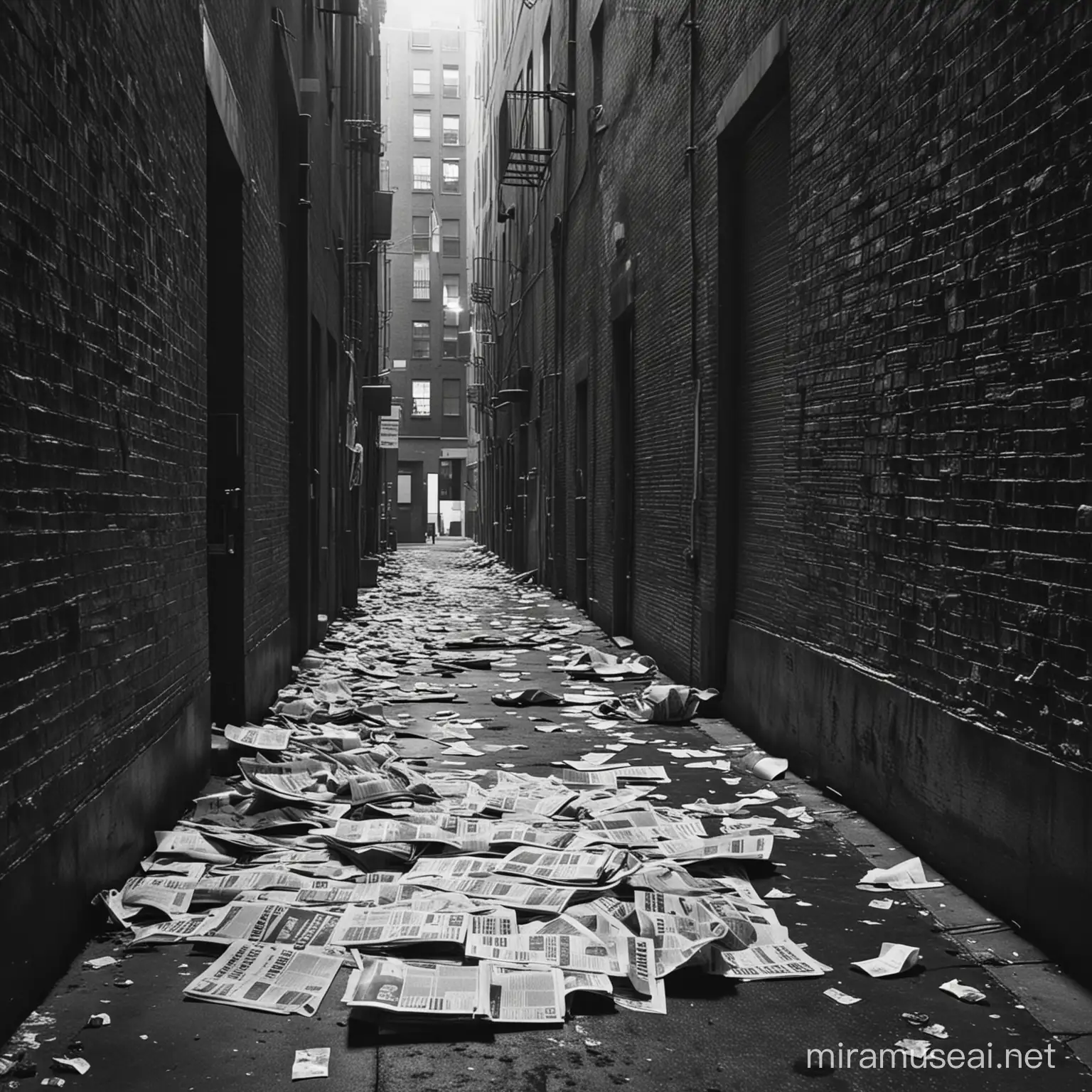 USA Today Newspapers Fluttering in Menacing Urban Alley