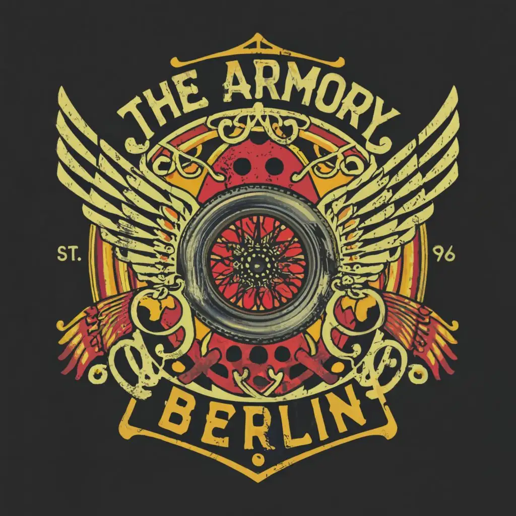 LOGO-Design-For-The-Armory-Berlin-Vintage-Motorcycle-Frontwheel-with-Psychedelic-Wings