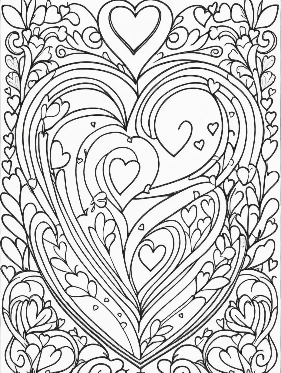 Romantic Valentines Day Coloring Book Cover Bursting with Vibrant Colors