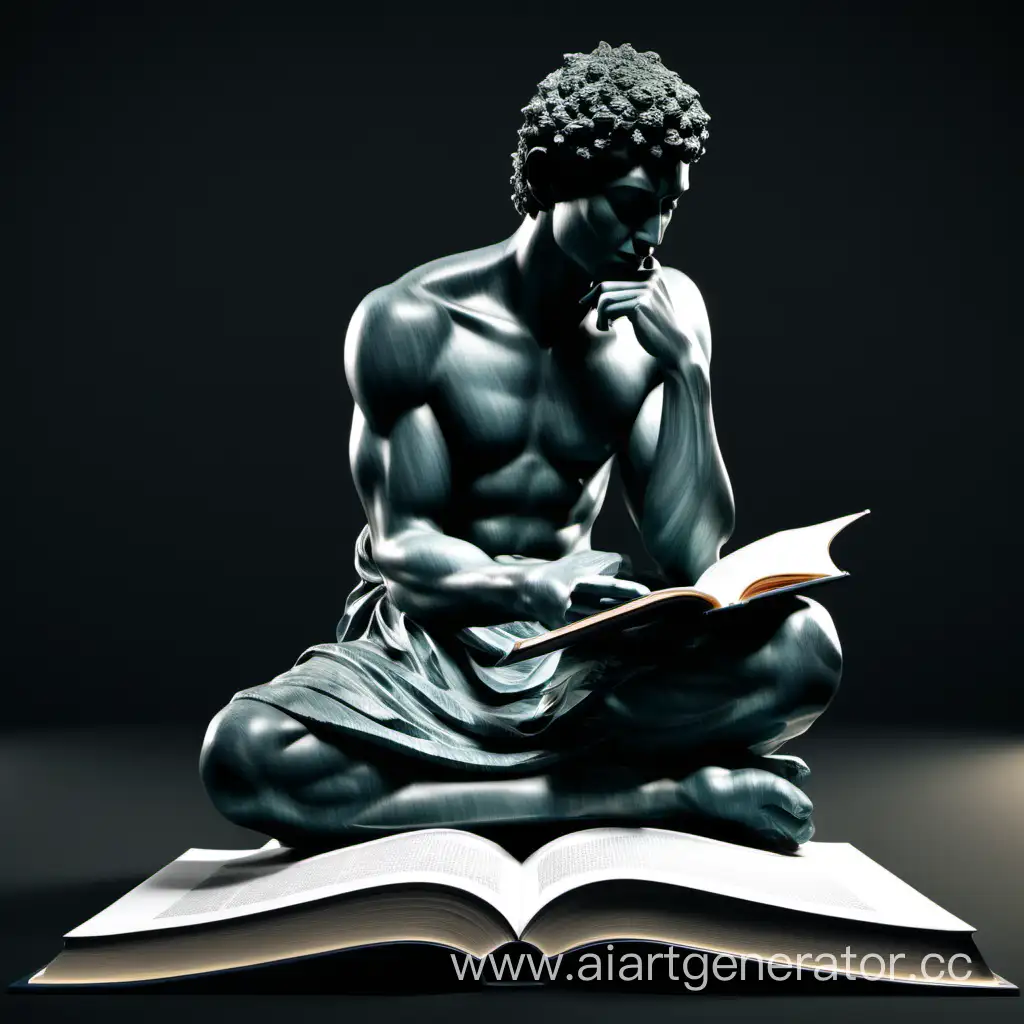 Contemplative-Statue-Reading-Book-in-PNG-Format