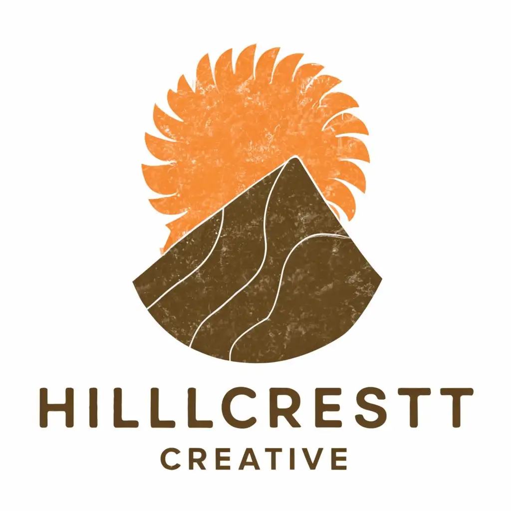 a logo design,with the text "Hillcrest Creative", main symbol:tall hill with sun,Moderate,clear background