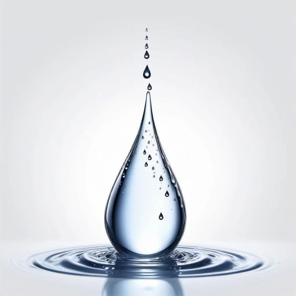 Realistic Water Droplet Illustration on Clean White Background