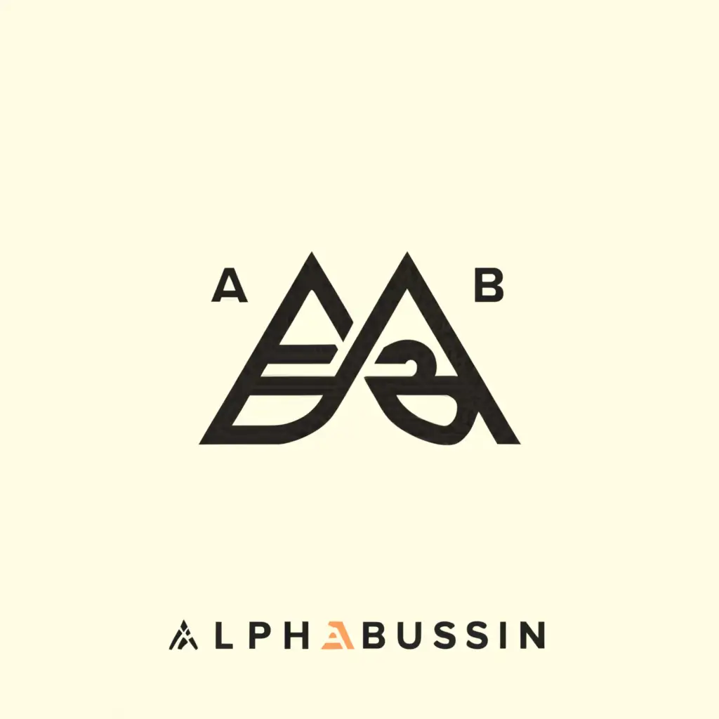 a logo design,with the text "ALPHA BUSSIN", main symbol:AB,Moderate,clear background