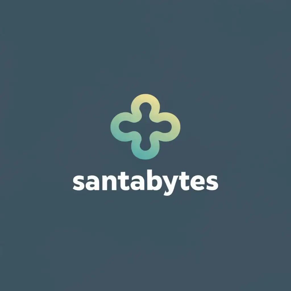 logo, use a mixture of plus and swastik symbol in a classy elegant way but in a different way., with the text "santabytes", typography, be used in Technology industry