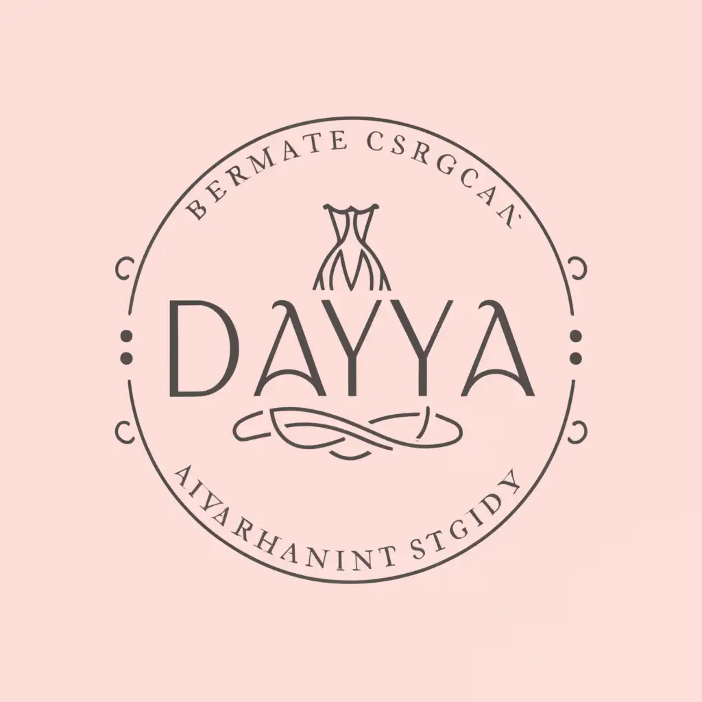 a logo design,with the text "Daya", main symbol:pink dress,complex,clear background
