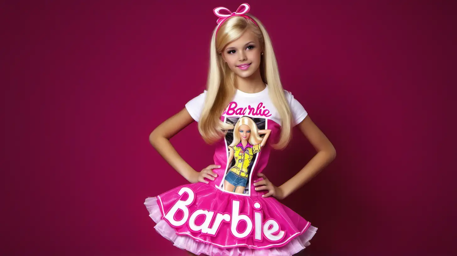 High Resolution Teenage Girl Dressed as Barbie