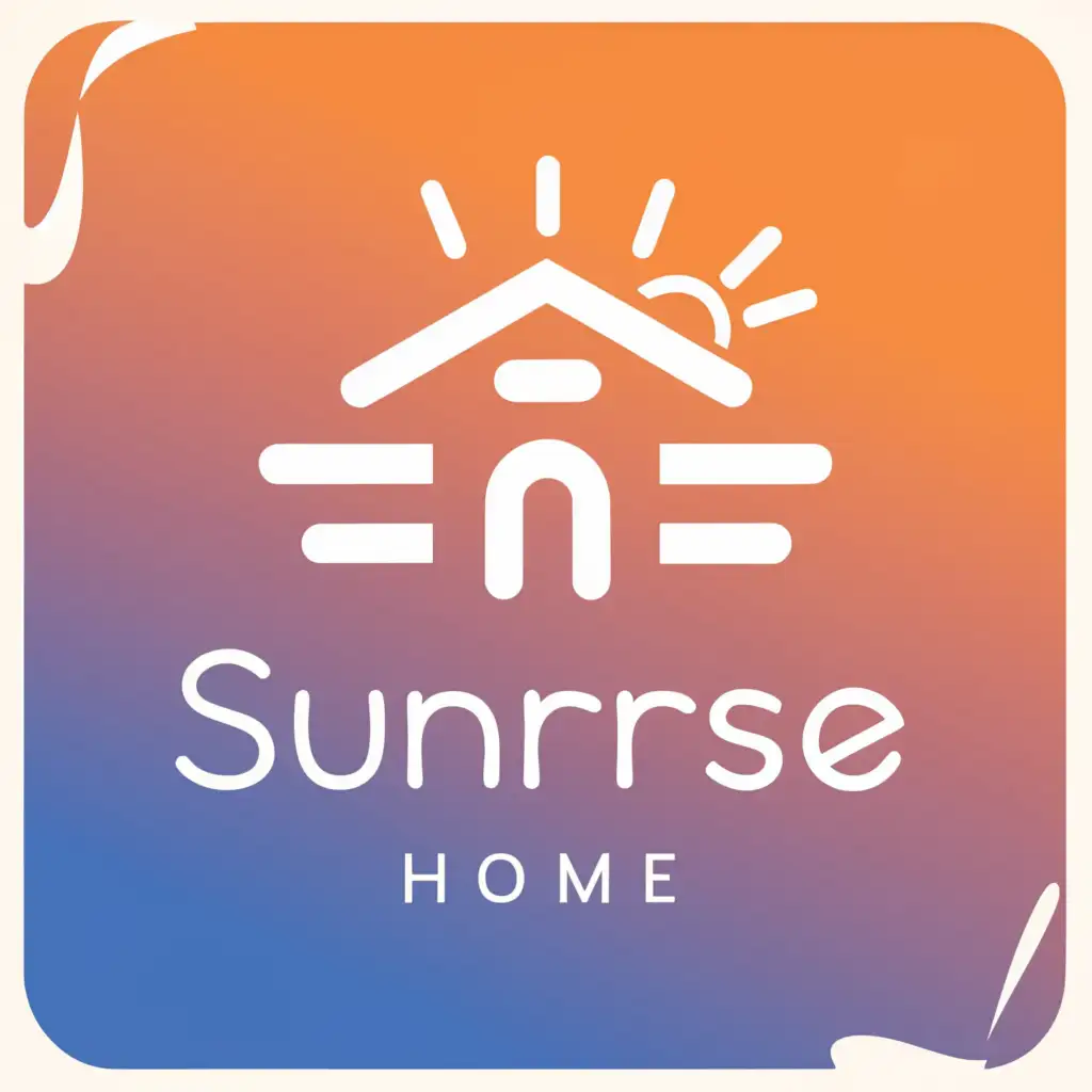 a logo design,with the text "Sunrise", main symbol:Home,Moderate,clear background