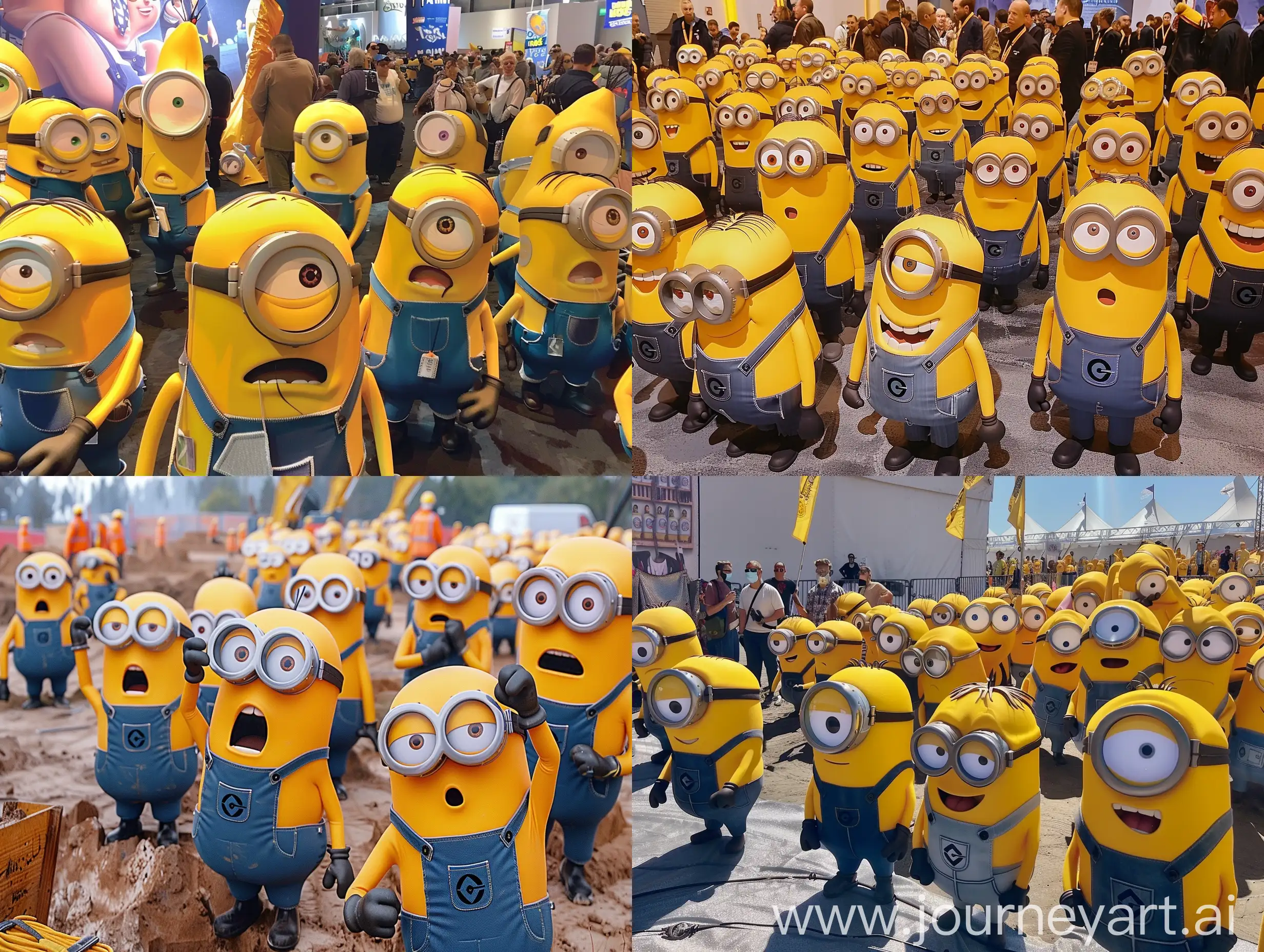Cheerful-Minions-at-Work-Cartoon-Characters-in-Various-Poses