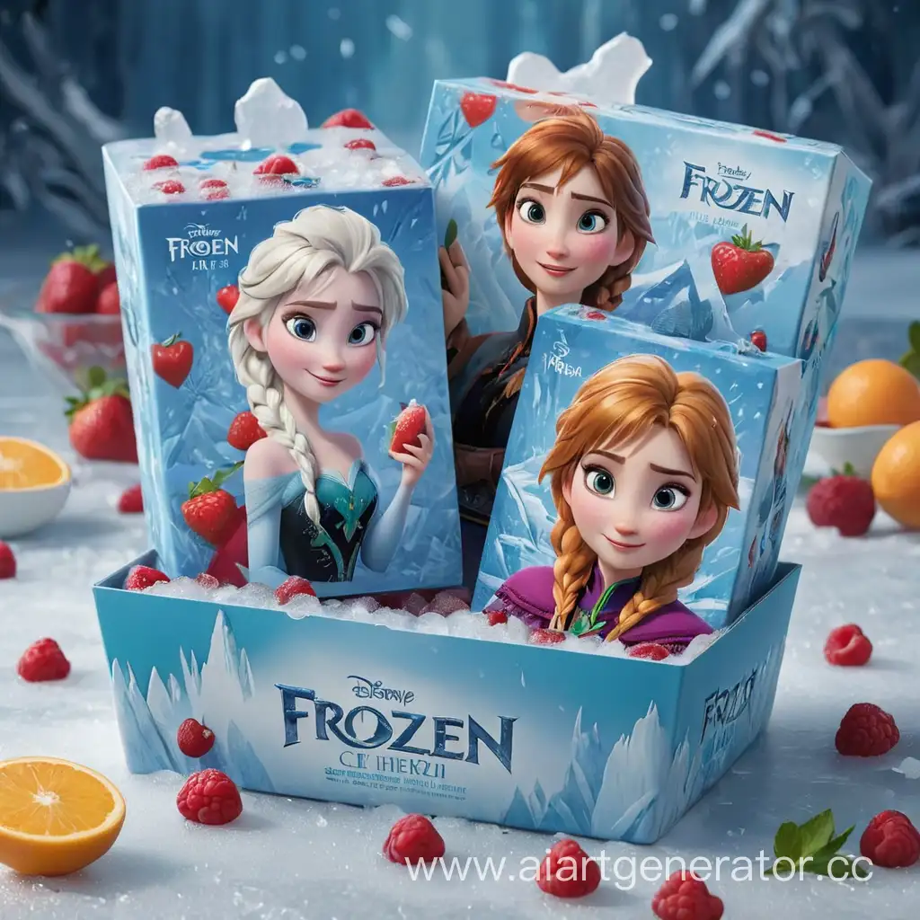 Упаковка для фруктового льда с героями из мультфильма холодное сердце для бренда Icy Heart 