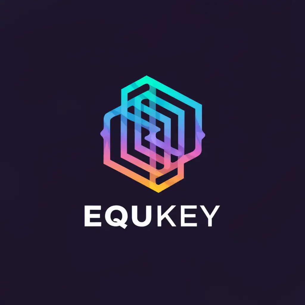 a logo design,with the text "EquiKey", main symbol:key, blockchain, real estate, home, technology, crypto,Minimalistic,be used in Technology industry,clear background