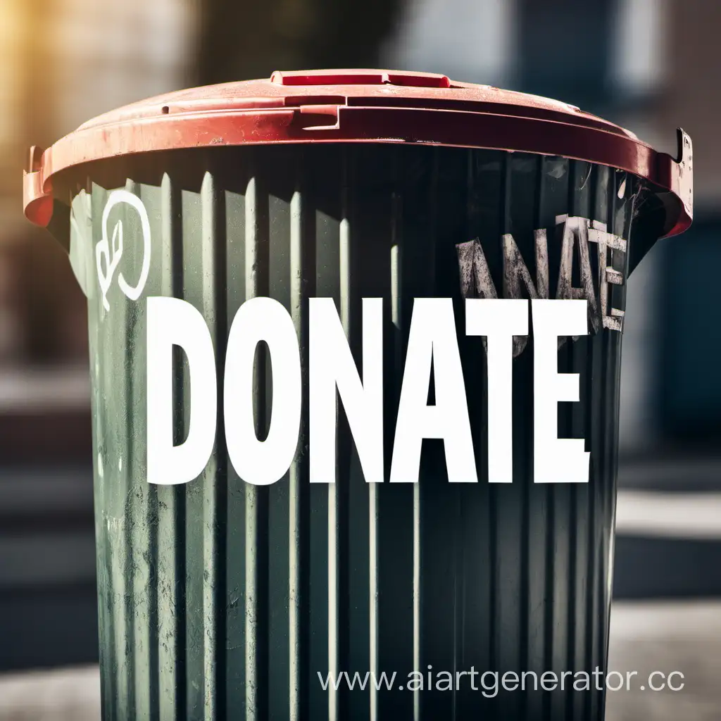 картинка с надписью "Donate" на фоне мусорки

