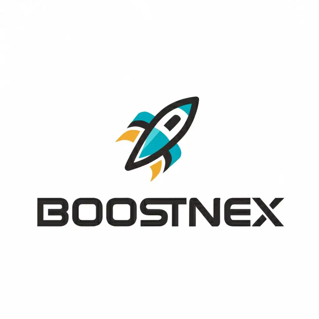 a logo design,with the text "Boostnex", main symbol:rocket,Moderate,clear background