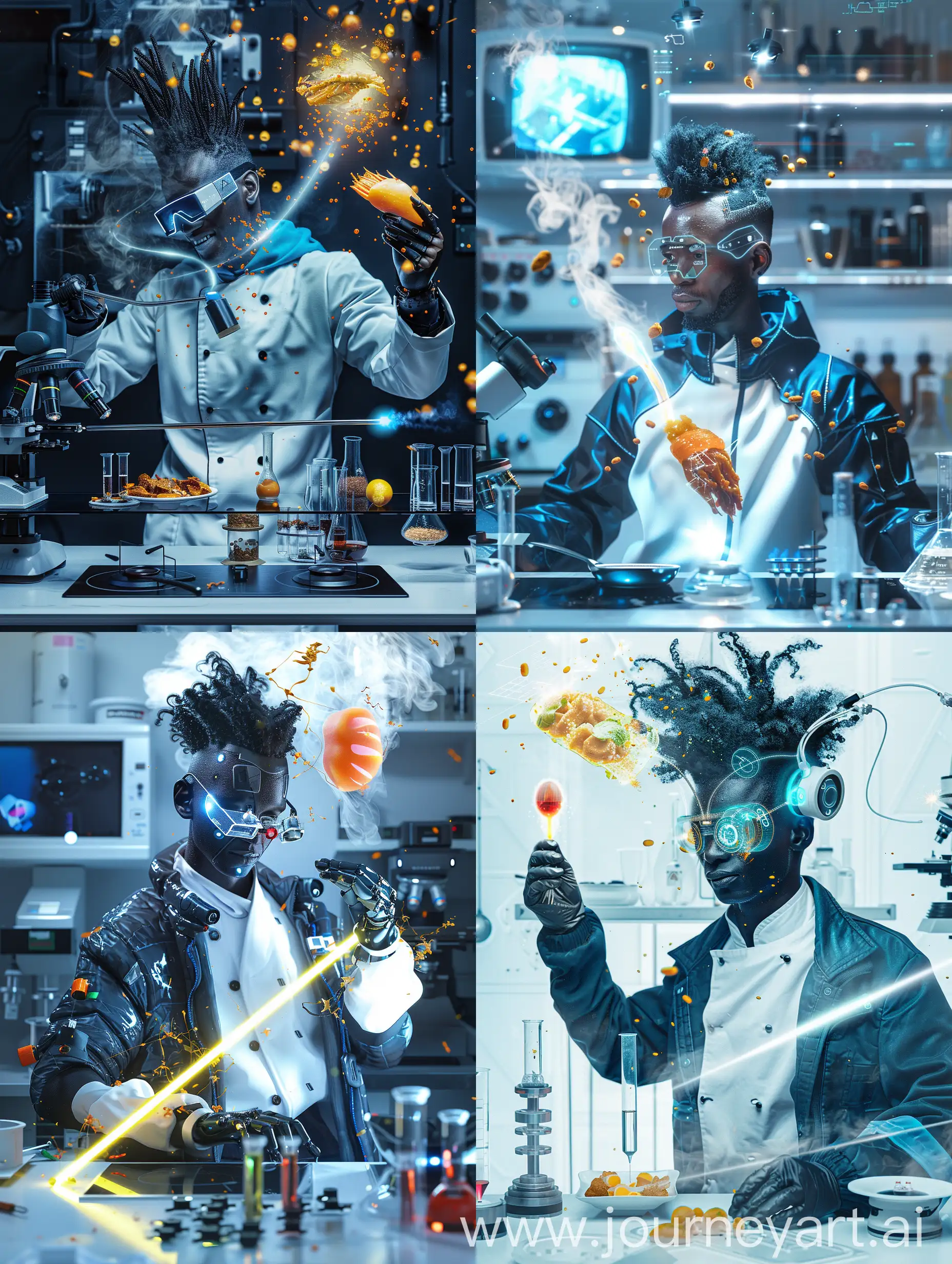 Futuristic-Black-Android-Male-Food-Engineer-Creating-Molecular-Gastronomy-Cuisine