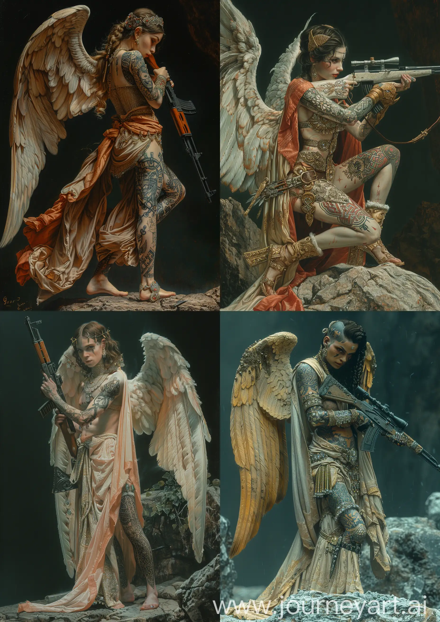 Tattooed-Viking-Angel-Warrior-with-Kalashnikov-Rifle