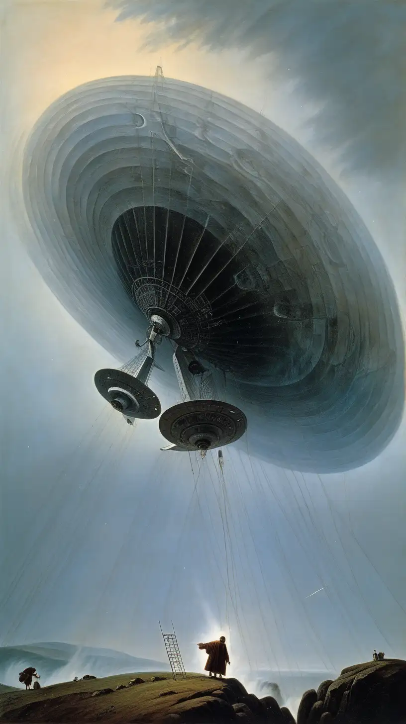 Majestic Spacecraft Whirl in Powerful Artwork
