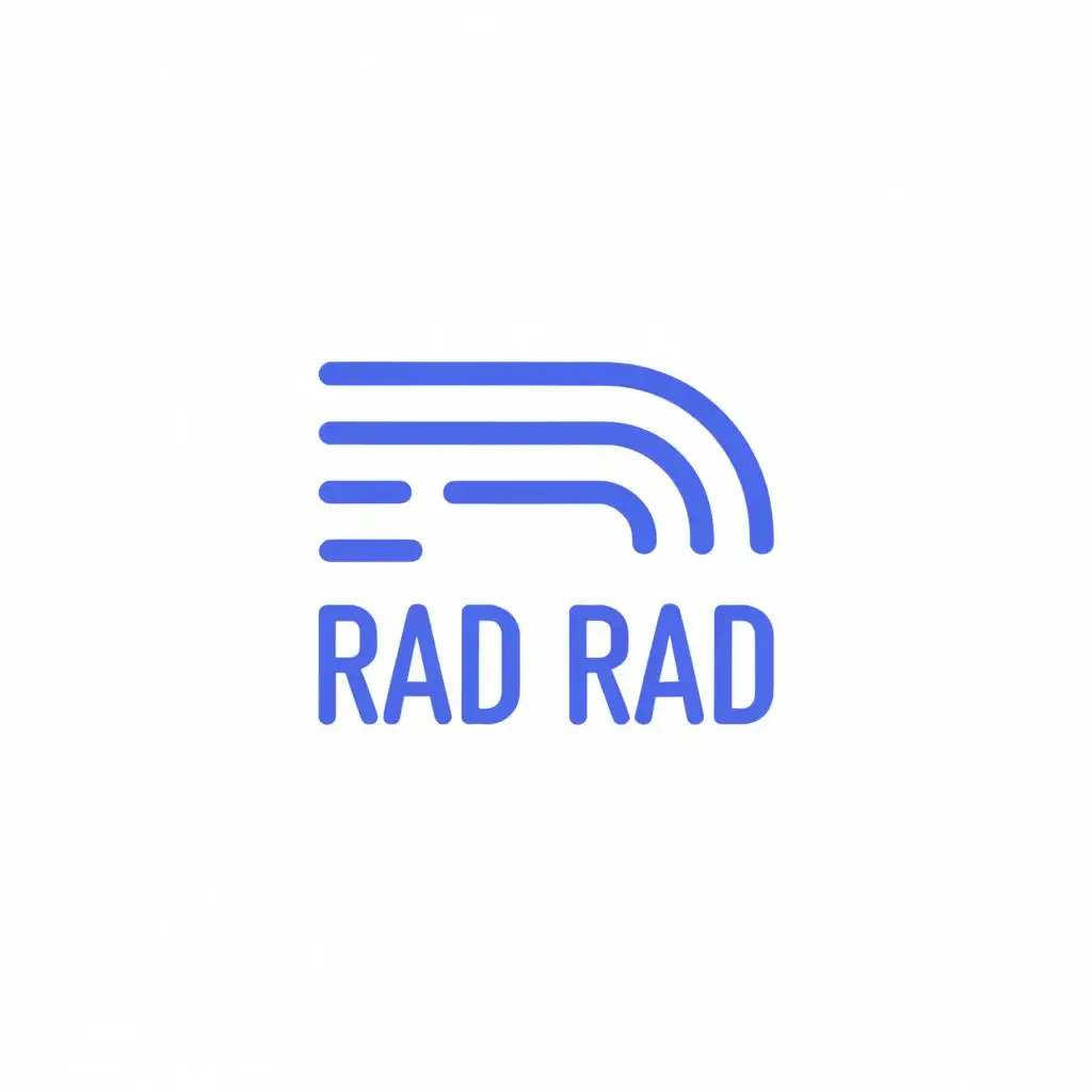 logo, Create a minimalist logo for RAD RAD, a brand that operates in the radiator industry. The logo should convey the idea of hot and cold water flowing through the radiators, using the following elements:

A curved line that starts from the top left corner of the logo and ends at the bottom right corner, representing the cold water. The line should be blue in color and have a smooth gradient effect.
A curved line that starts from the bottom left corner of the logo and ends at the top right corner, representing the hot water. The line should be red in color and have a smooth gradient effect.
The word “RAD” written in capital letters, using a modern and sleek font. The word should be placed horizontally in the center of the logo, overlapping the curved lines slightly.
The word “RAD” written in capital letters, using the same font as the first word. The word should be placed horizontally in the center of the logo, below the first word, and mirrored along the vertical axis. The two words should be aligned so that the letter “D” from both words are intertwined, creating a symmetrical shape.
The logo should have a white background and use negative space to create contrast and balance.
The logo should be simple, elegant, and memorable, reflecting the brand’s identity and values.
Some optional elements that you can add or modify are:

Adding a subtle radiator icon or shape within the logo, to reinforce the connection to the industry.
Experimenting with different shades or tones of blue and red, to create a dynamic and vibrant effect.
Trying out different font styles or weights for the word “RAD”, to create more variety and interest., with the text "RAD RAD", typography
