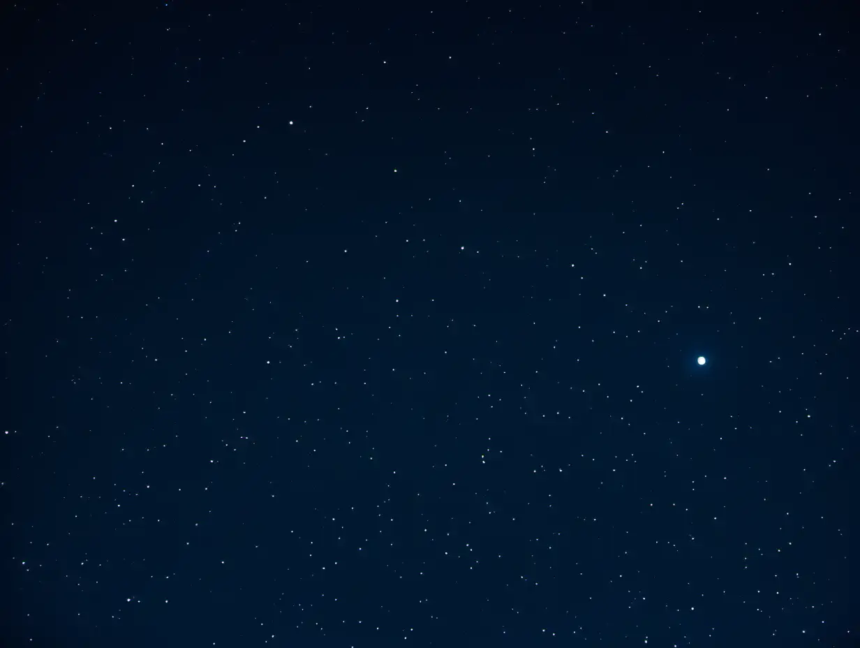 Starry Night Sky with Illuminated Moon