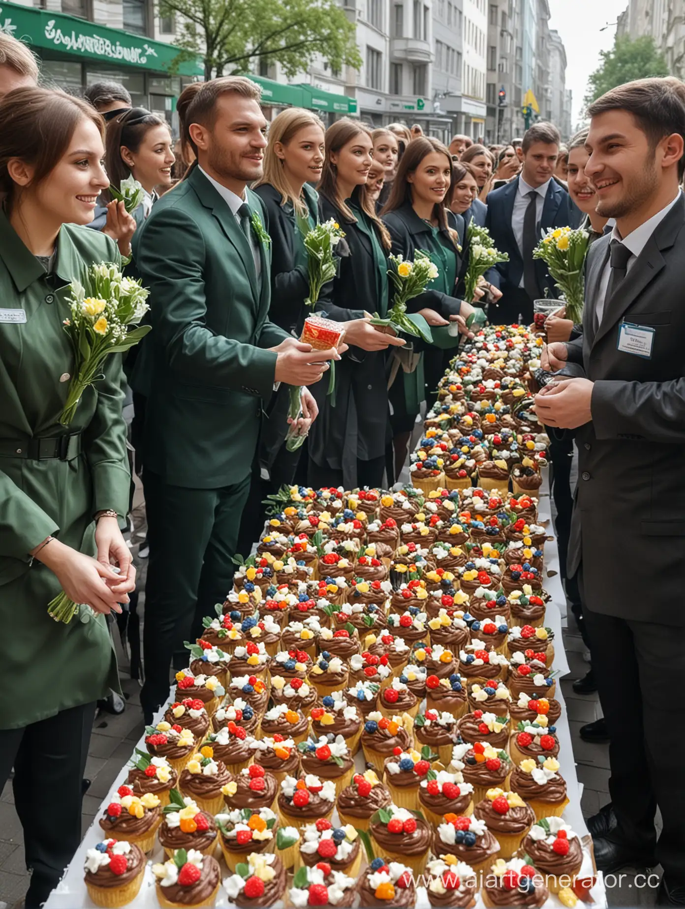 Sberbank-Employees-Protecting-Client-Interests-with-Flowers-and-Cakes