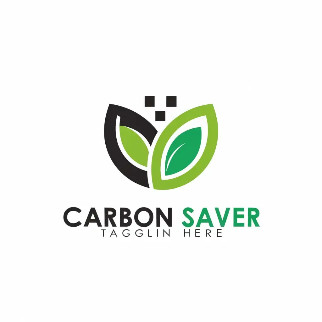 a logo design,with the text "Carbon Saver", main symbol:leaf,Moderate,be used in Technology industry,clear background