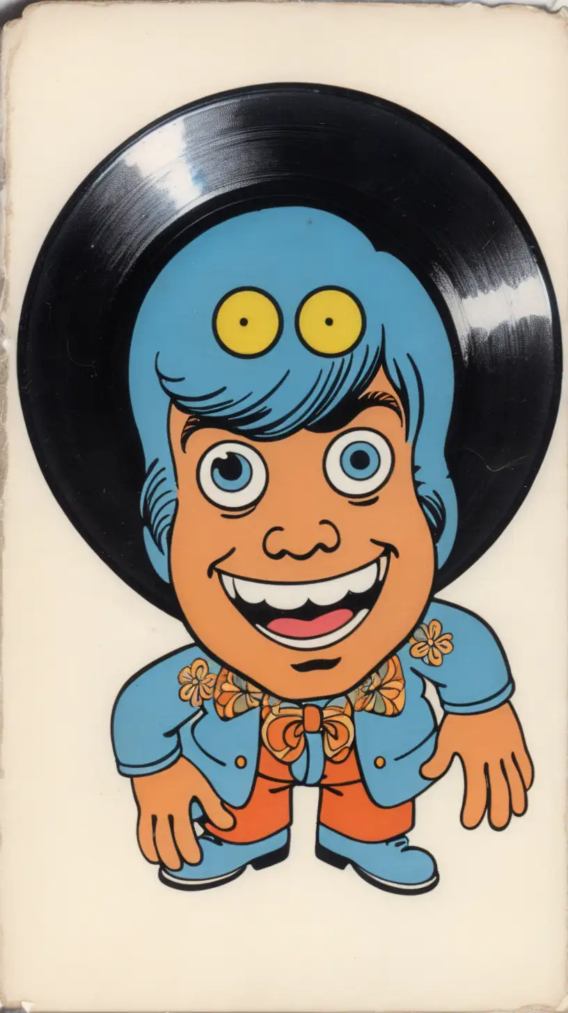 1970's record with cartoon face no text