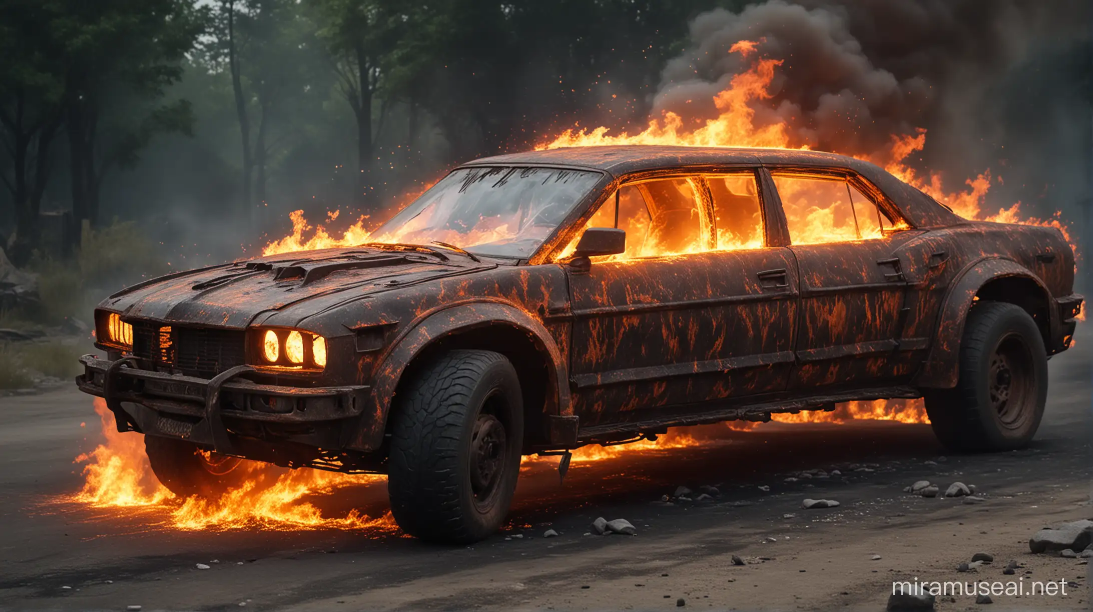 horror fire elemental car