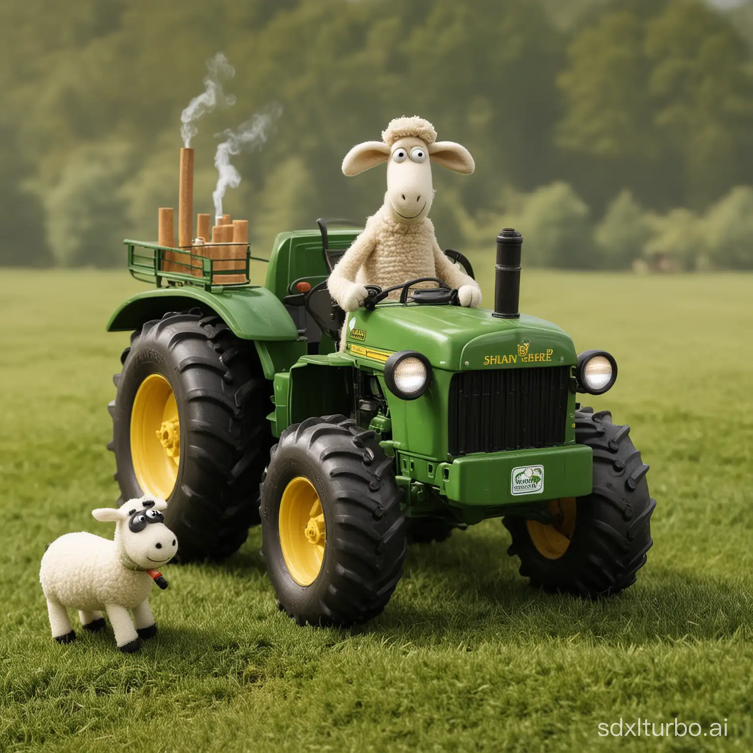 Shaun-the-Sheep-Riding-a-John-Deere-with-a-Cigarette