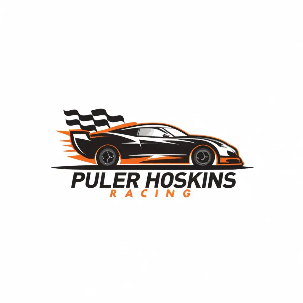 a logo design,with the text "Pulfer Hoskins Racing", main symbol:drag racing car for sticker,Minimalistic,clear background