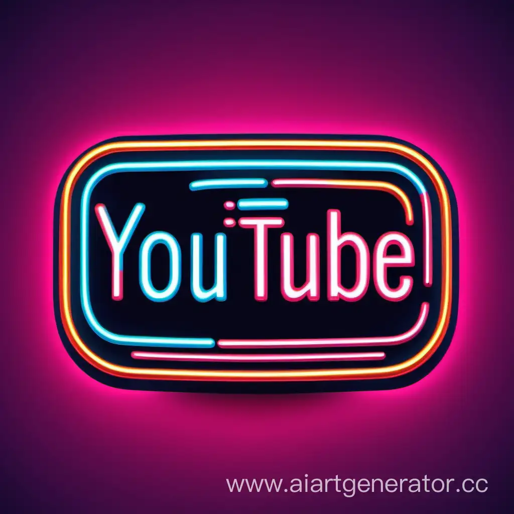 youtube logo в стиле neon 
