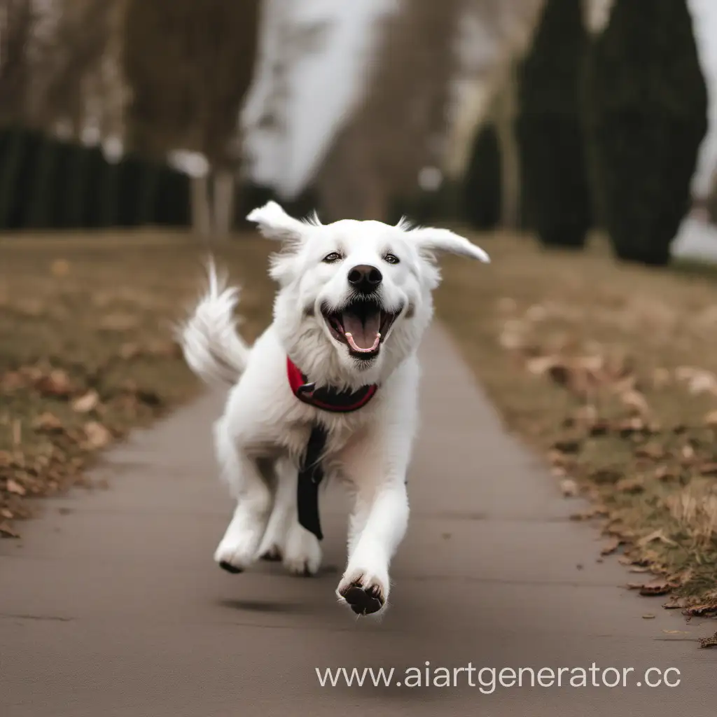 happy dog ​​for walks