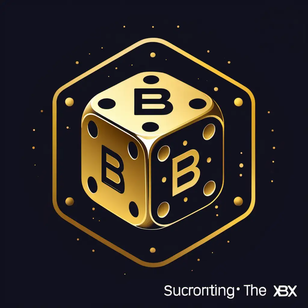 "BBX" logo in the form of a dice. Testnet Participant" surrounding the emblem Dark and golden in color.

Intead of "B" on the bottom right, replace it with "X"

All letterings to be the same size