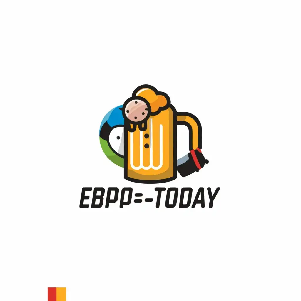 a logo design,with the text "EBPO-ToDay", main symbol:beer, football, ball, wurst, Germany,Minimalistic,be used in Sports Fitness industry,clear background